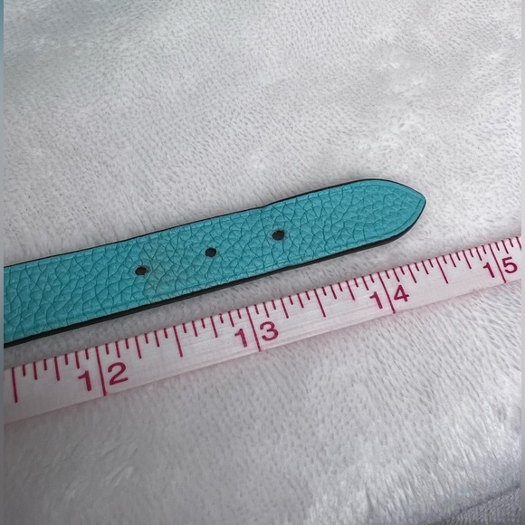 Tiffany & Co. Aqua Leather Bracelet with Silver Plaque - Picture 13 of 13